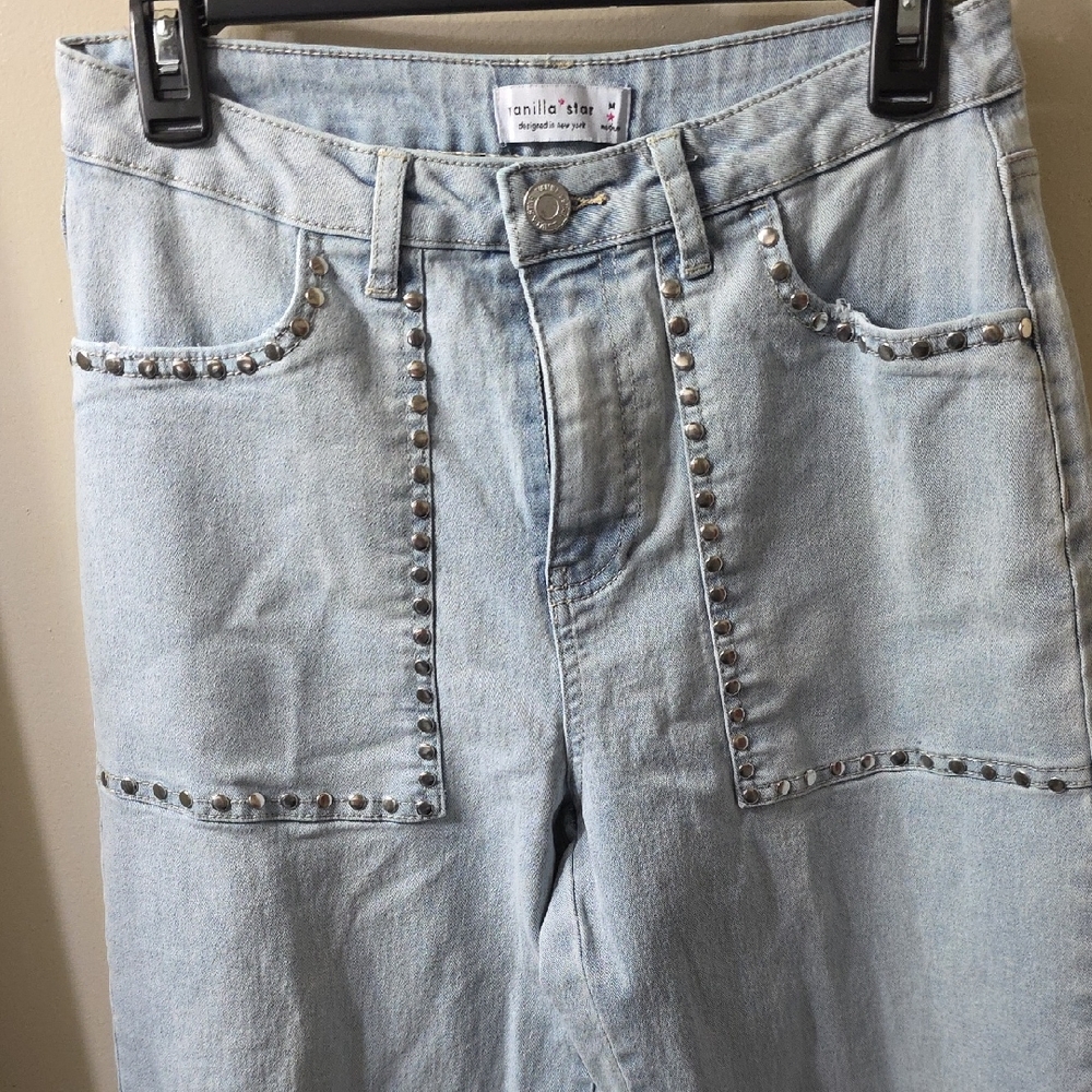 Vanilla Star High Rise Light Blue Jeans with Studs
